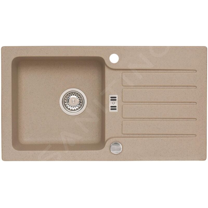 Alveus - Niagara - Évier en granit 775x430 mm, avec commande de vidage, beige 1076857