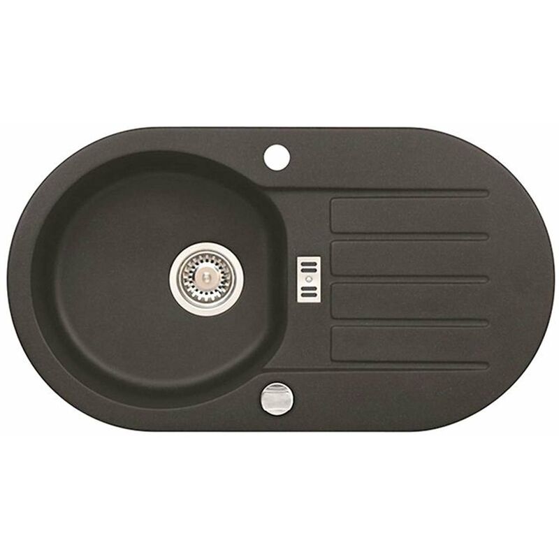 Alveus - Niagara - Évier en granit, 78x44 cm, avec commande de vidage, carbone 1076860