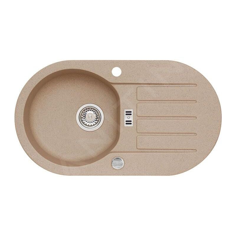 Alveus - Niagara - Évier en granit, 775x435 mm, avec commande du vidage, beige 1076859