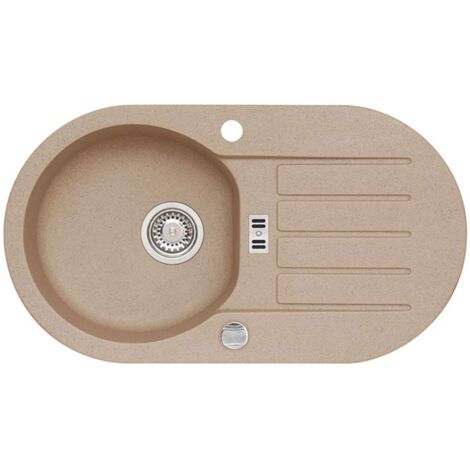 Alveus Niagara - Fregadero de granito 78x44 cm, con control de desagüe, beige 1076859