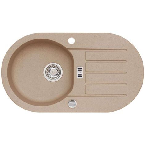 Alveus Niagara - Lavello in granito, 78x44 cm, con comando remoto dello scarico, beige 1076859