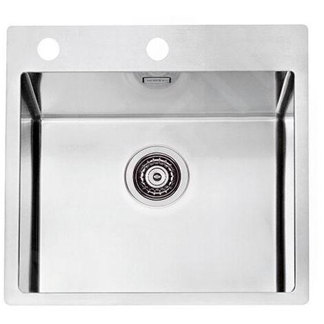 Alveus Pure - Évier 565x525 mm, avec commande du vidage, inox 1122385