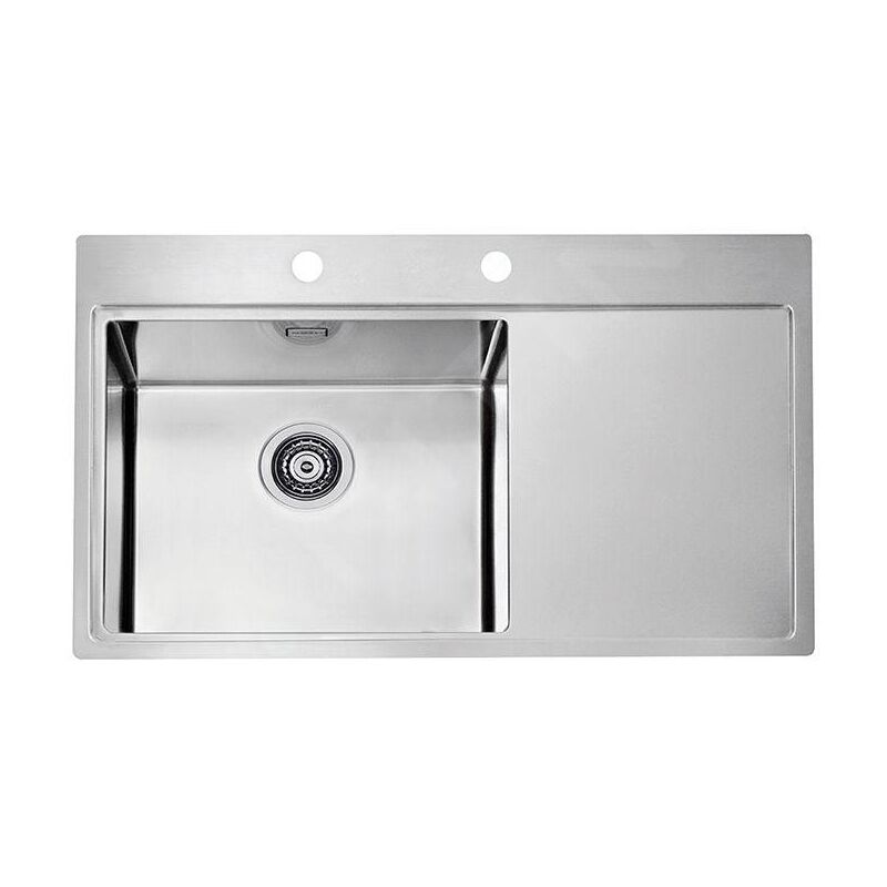 Alveus - Pure - Évier 860x525 mm, avec commande du vidage, bac à gauche, inox 1103652