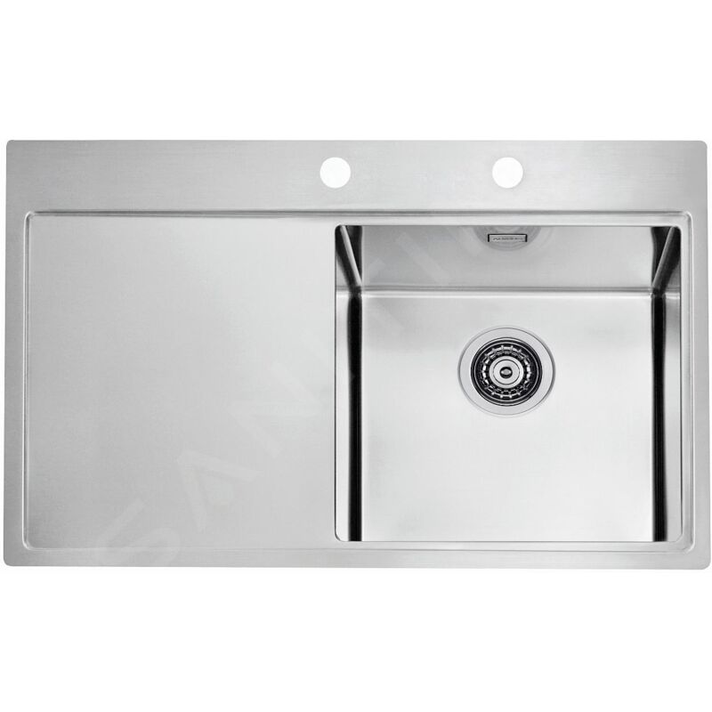 Alveus - Pure - Évier 790x525 mm, avec commande de vidage, droite, inox 1103651