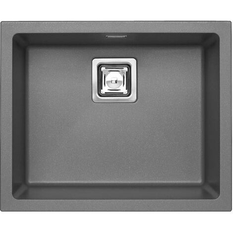 Alveus Quadrix granital - Lavello in granito 56x46 cm, con comando dello scarico, steel 1108037