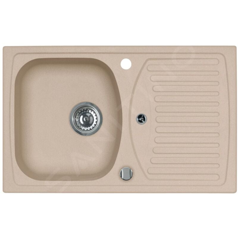 Alveus - Record - Évier en granit 780x480 mm, avec commande de vidage, beige 1130330