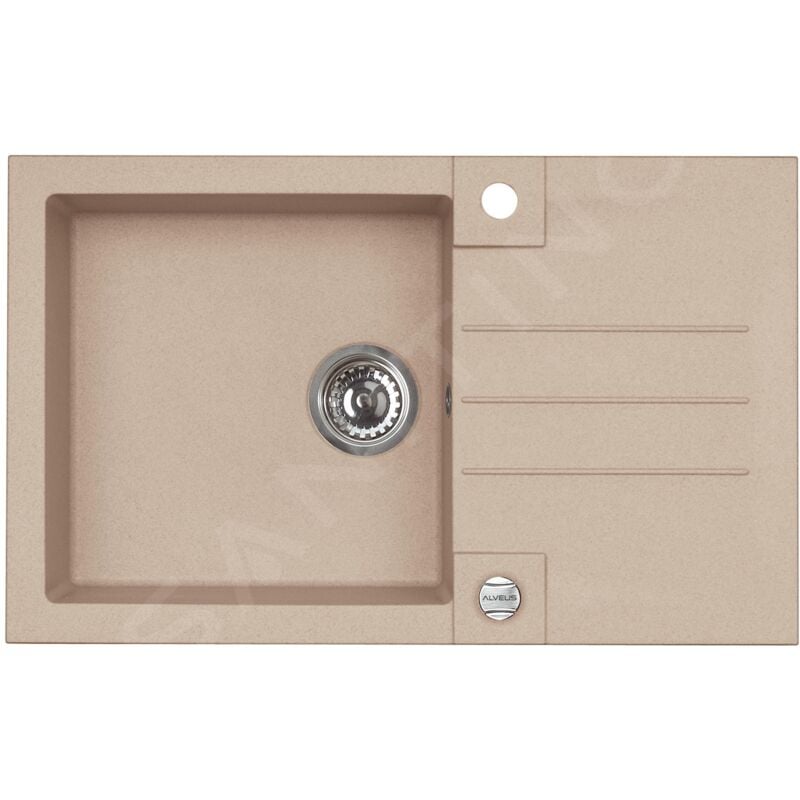 Alveus - Rock - Évier en granit 780x480 mm, avec commande de vidage, beige 1090946
