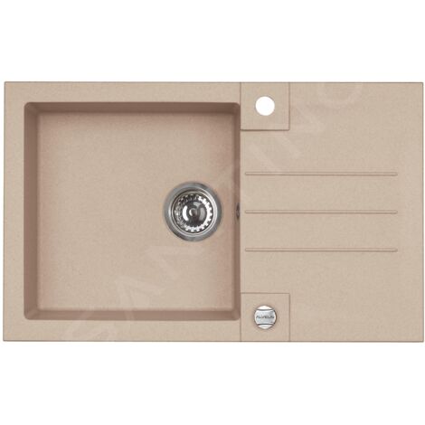 Alveus Rock - Évier en granit 780x480 mm, avec commande de vidage, beige 1090946