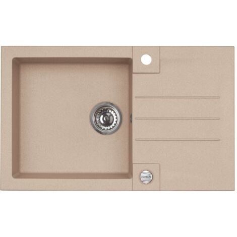 Alveus Rock - Fregadero de granito 78x48 cm, con control de desagüe, beige 1090946
