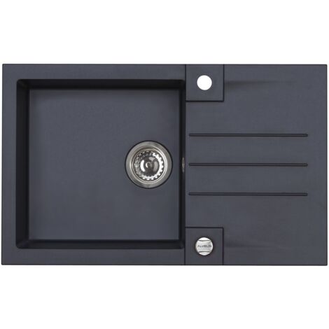 Alveus Rock - Fregadero de granito 78x48 cm, con control de desagüe, carbon 1090942