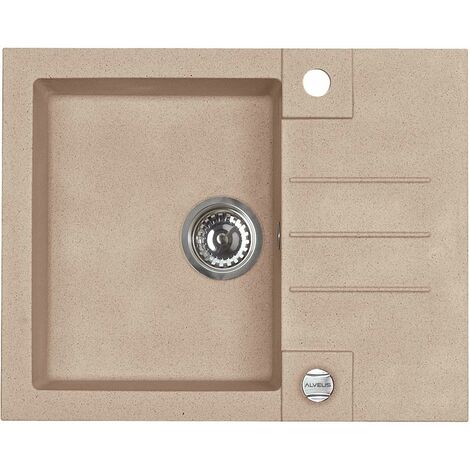 Alveus Rock - Lavello in granito 60x48 cm, con comando dello scarico, beige 1090950