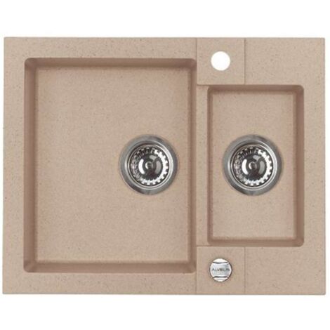 Alveus Rock - Lavello in granito, 60x48 cm, con comando remoto dello scarico, beige 1090959