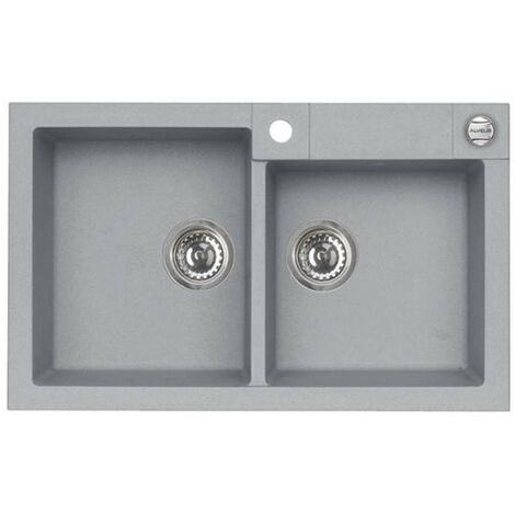 Alveus Rock - Lavello in granito 78x48 cm, con comando dello scarico, concrete 1122744