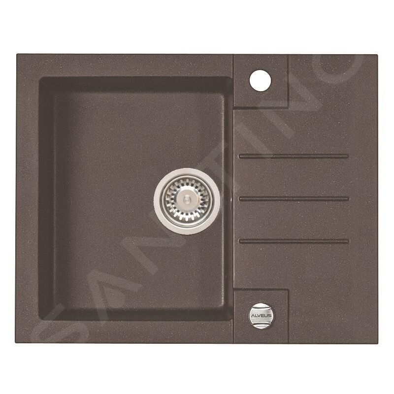 Alveus - Rock - Évier en granit 595x475 mm, avec commande de vidage, chocolat 1107846
