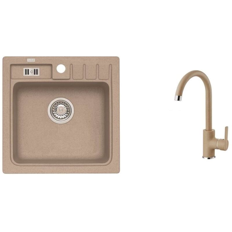 Alveus - Sets - Ensemble d'évier Niagara 20 et la robinetterie Tonia, beige SETA102