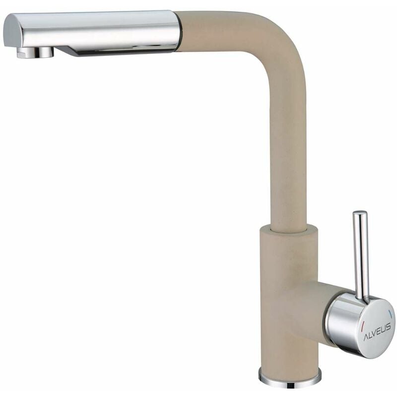 Alveus - Siros - Mitigeur d'évier avec bec extractible, beige / inox 1129045