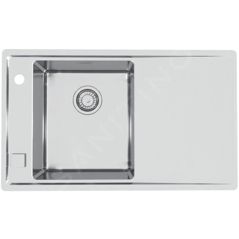 Alveus Stricto - Évier 790x472 mm, avec commande du vidage, bac à gauche, inox 1124359