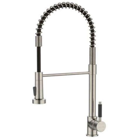 Alveus Urban - Mitigeur d'évier avec bras flexible et douchette, inox/noir mat 1150886