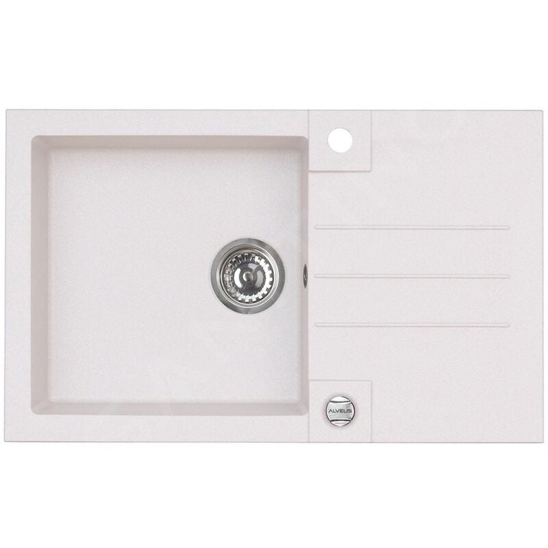 Alveus - Rock - Évier en granit 780x480 mm, avec commande de vidage, arctique 1090944