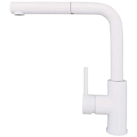 Alveus Zeos - Grifo de fregadero con caño extraíble, blanco 1136506
