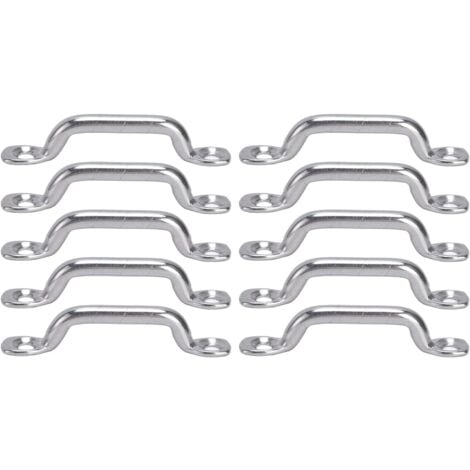 AlwaysH 10Pcs Boat Top Pad Eye Deck Loop Tie Down Stainless Steel Pad-eye Fender Grommets Kayak Deck Loops for Fastening,72mm