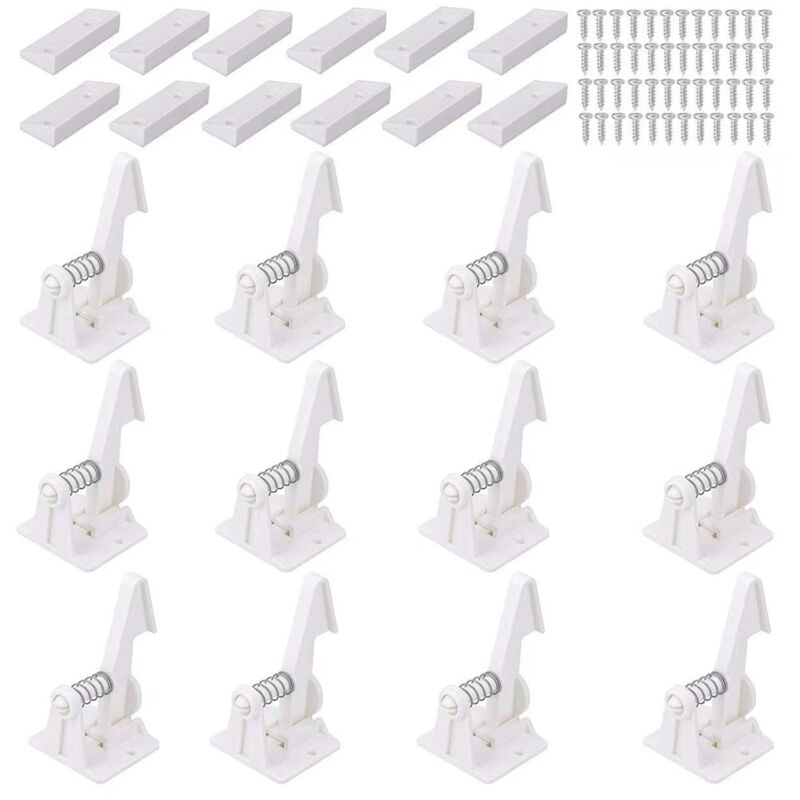 Alwaysh - 12PCS Baby Safety Child Cabinet Lock, Baby Safety Latches Cupboard Locks Invisible Locks No Tools or Drilling Required for Door Drawer