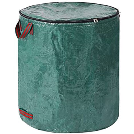 AlwaysH 2 Pack Garden Bags with Lid - 120L - Green Waste Bags - Foldable - With Handles - Reusable - Self-Standing - Made of Sturdy Polypropylene Fabric