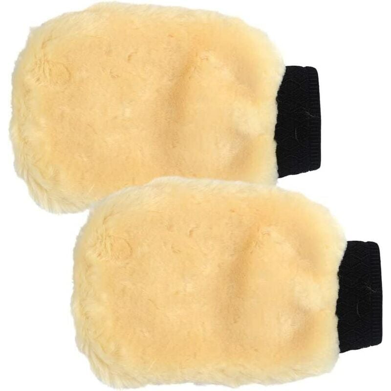 Shining House - AlwaysH 2 Pcs Microfiber Wash Mitts Quick Dry Scratch-Free Auto Cleaning Gloves for Car