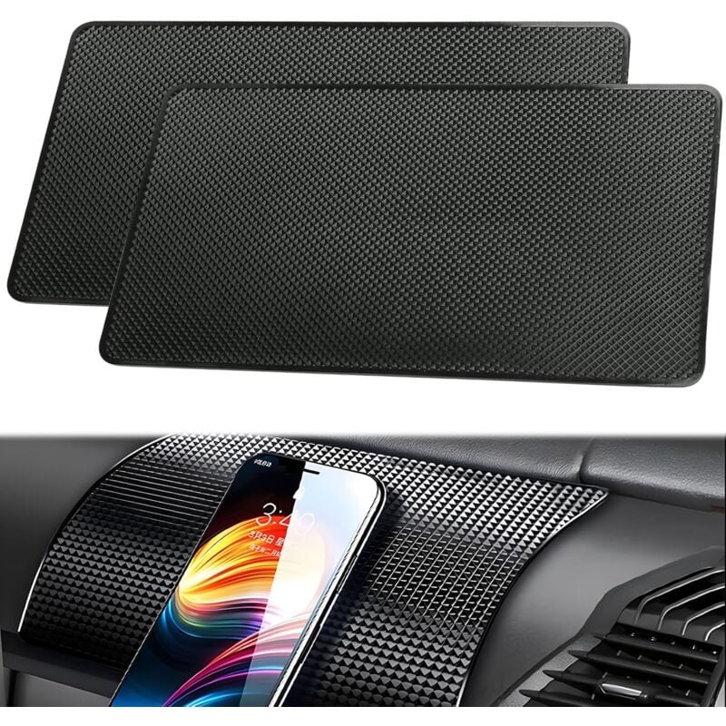 2 Pieces Car Anti-Slip Sticky Mats, Magic Anti-Slip Mat for Dashboard(27x15 cm), Silicone Anti-Slip Mat, Anti-Slip on Dashboard/Desk - Alwaysh