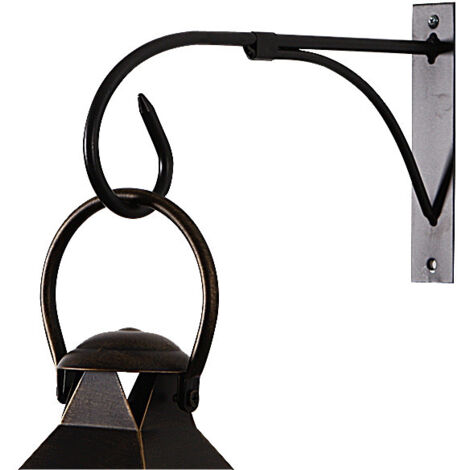 AlwaysH 2 Pieces Hanging Basket Bracket Outdoor Plant Hooks, Black Fence Hooks for Hanging Baskets, Metal Garden Hanging Hooks Plant Hanging Brackets Lanterns