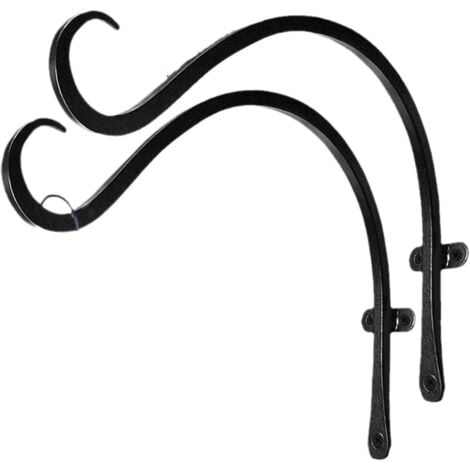 AlwaysH 2 Pieces Wall Mounted Plant Hanger Plant Hook Metal Wrought Iron Hanging Basket Brackets for Hanging Plants, Lanterns, Bird Feeders