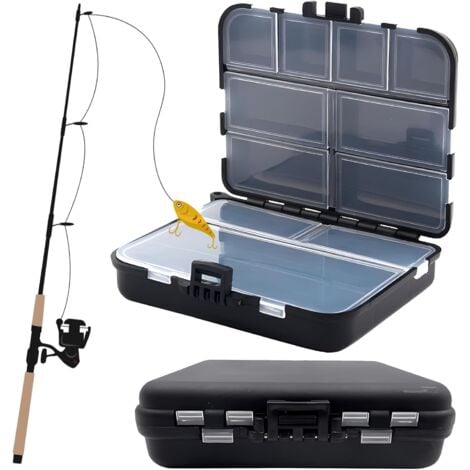 AlwaysH 2Pcs Fishing Tackle Box,Waterproof Fishing Lure Storage Box,Multifunctional Lure Boxes Hook Container Box Storage Portable Fishing Accessory