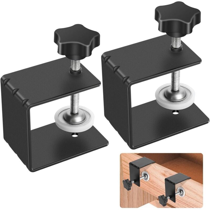 Alwaysh - 2Pcs Heavy Duty c Clamps Steel Metal Desk Drawer Clamp for Woodworking Fixed Repair Home Improvement,Black,856.5cm