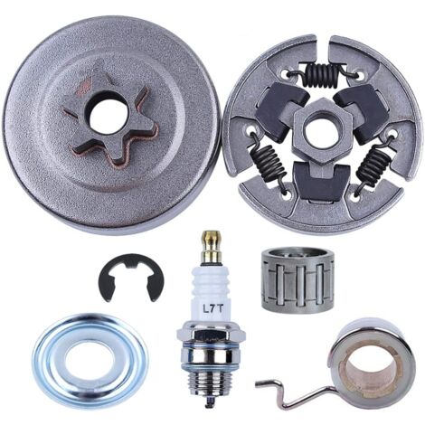 AlwaysH 3/8" Clutch Sprocket Kit for Stihl 017 018 MS170 MS180 021 023 025 MS210 MS230 MS250, ADEFOL Sprocket + Clutch Drum + Bearing + Worm Gear + Washer + E-Clip + Spark Plug