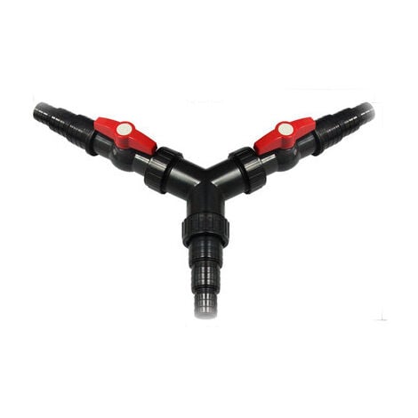 AlwaysH 3 Way Y Manifold Water Dispenser 2 Stop Valves 25/32/38mm (1"/1 1/4"/1 1/2") for Pond Pumps and Streams