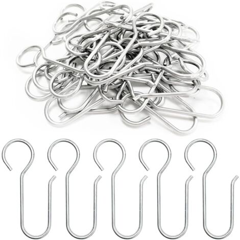AlwaysH 30 Pieces Metal Curtain Hooks, Curtain Hooks, Curtain Clips, for Window Curtain, Door Curtain and Shower Curtain