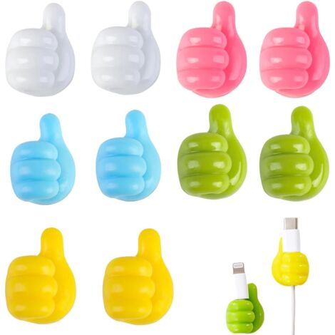 AlwaysH 30pcs Self Adhesive Thumb Hooks for Kitchen Bathroom Office Refrigerator
