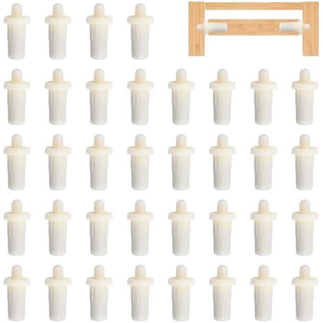 AlwaysH 36pcs Plastic Spring Repair Pins for Blinds and Cabinet Doors, Damper, Replacement for Furniture, Shelves, Diameter 7.5mm (White)