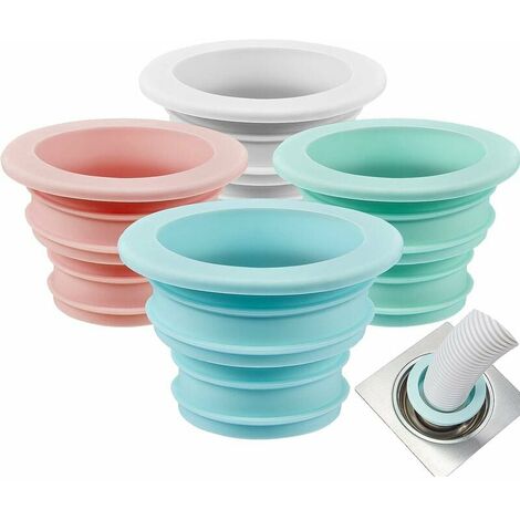 AlwaysH 4 Pièces Anneau de Silicone Désodorisant Joint d'Étanchéité pour Tuyau d'Égout de Drainage Bouchon d'Étanchéité pour Machine à Laver pour Outils de Nettoyage de Cuisine de Salle de Bain