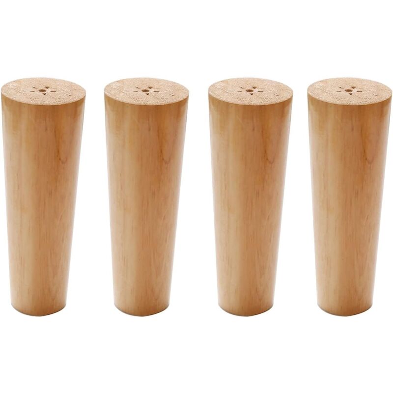 4pcs 15cm Solid Wood Furniture Legs, Tapered Table Legs, Replacement Table Legs, for Beds, tv Cabinets, Cupboards, with Accessories - Alwaysh