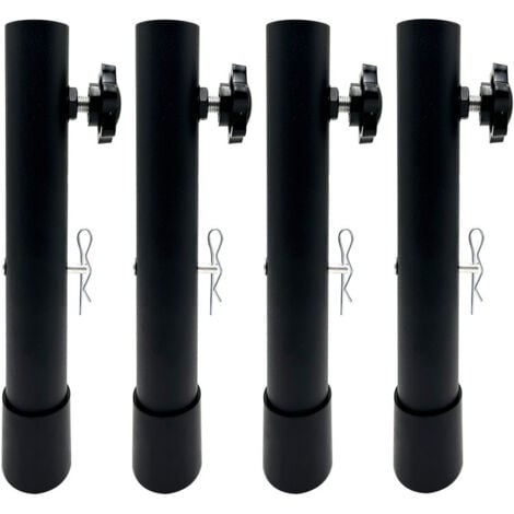 AlwaysH 4pcs Adjustable Furniture Risers Table Leg Risers 13/9.2cm Black Furniture Legs Table Risers (20cm) Black