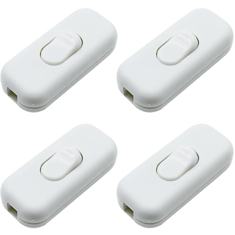 4pcs Torpedo Switch, Double Pole Switch, Rocker Switch for Lamp, Bedside Lamp (White) 62.61.5cm - Alwaysh