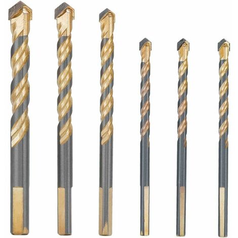 AlwaysH 6 Pcs Foret Carrelage Verre 3 x 6mm, 8mm 10mm 12mm Meche Carrelage Ceramique Forets Faience Porcelaine Forage Fraise pour Carrelage Brique de Verre Marbre Miroir Bois Diamant