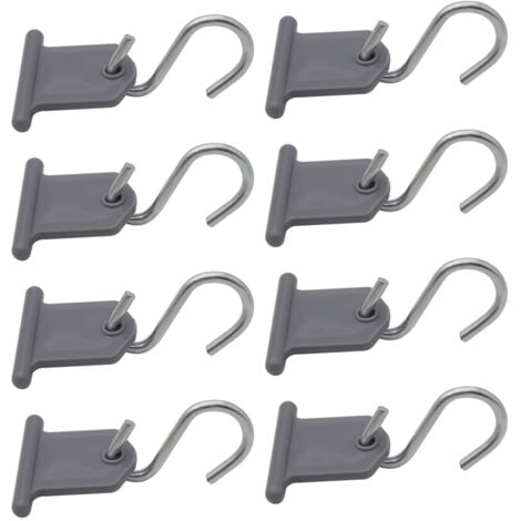 AlwaysH 8 Pcs Awning Hooks Camping Car Accessories Awning Hook S Shaped Easy to Install for Motorhome Caravan Indoor Outdoor Supplies Christmas Tent (Grey)