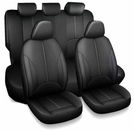 AlwaysH 9 Pcs/Set PU Leather Car Auto Truck SUV Seat Cover Full Set Front Rear Seat Cushion Mat Protector