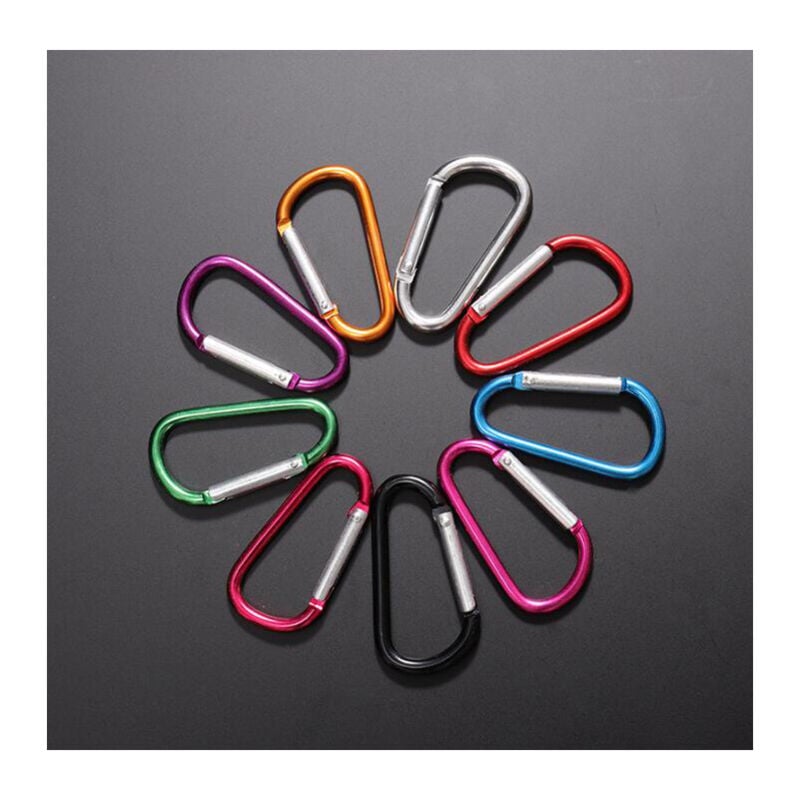 9pcs Carabiner Keychain, 4.6×5.6cm, Safety Clasp, Climbing Carabiner, Fall Protection, Connector, Carabiners - Alwaysh