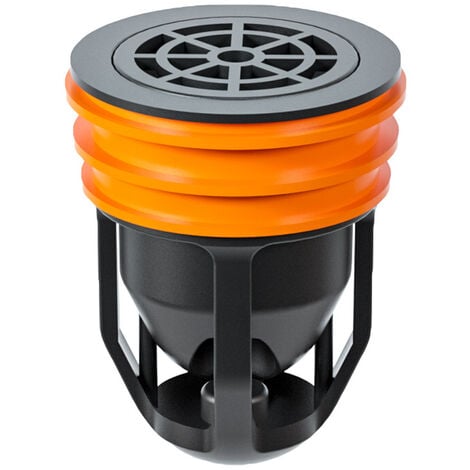 AlwaysH Anti-Backflow Floor Drain, Magnetic Levitation Smell Proof Floor Drain, Shower Sink Check Valve,Black+Orange，64.5cm