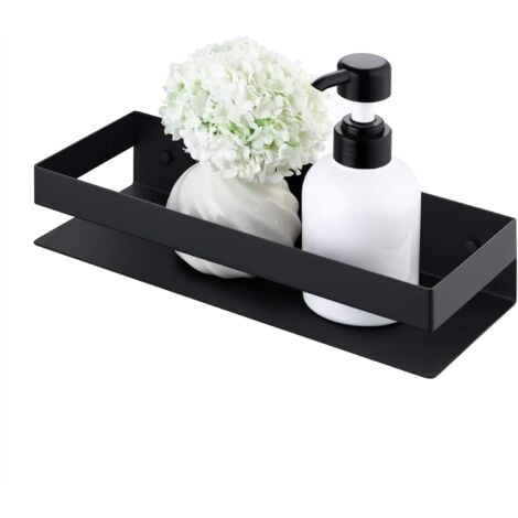 AlwaysH Black Bathroom Shelf Wall Shelves 30CM Modern Bathroom Shower Shelf Stainless Steel Matte Black