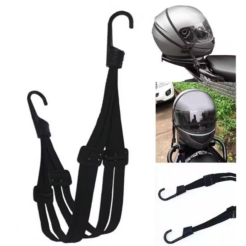 Bungee Cords with Hooks, 2 Pieces Adjustable Luggage Strap Bungee Cords, Elastic Strap with 4 Sliding Buckles for Motorcycle Helmet Luggage Shoulder