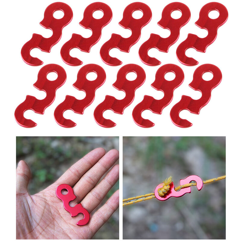 Camping Rope Tensioner Aluminum Alloy Rope Adjuster Tensioners for Tent Tarp Hiking (Red - 12 Pieces) - Alwaysh